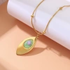 Titanium steel gold geometric necklace for women, European and American fashion leaf collarbone chain necklace small accessory Specification image